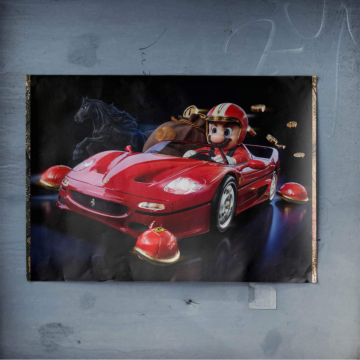 Super Mario Inspired Red Racer Poster Art