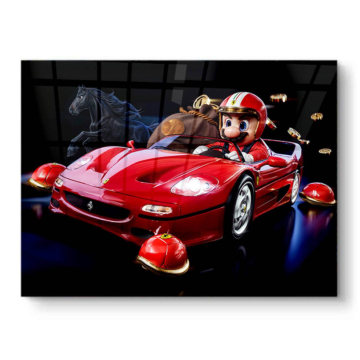 Super Mario Inspired Red Racer PVC Gloss Art