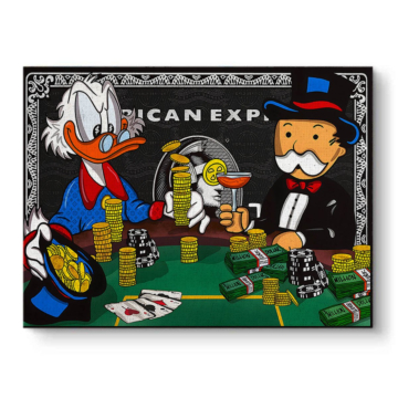 Scrooge McDuck Inspired Monopoly Poker Canvas Art