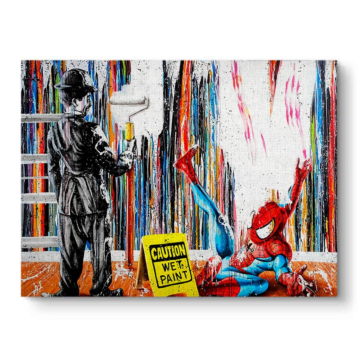 Spider-Man Inspired Wet Paint Canvas Art