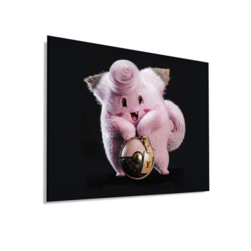 Chat rose avec breloque de luxe - tableau Dibond mat