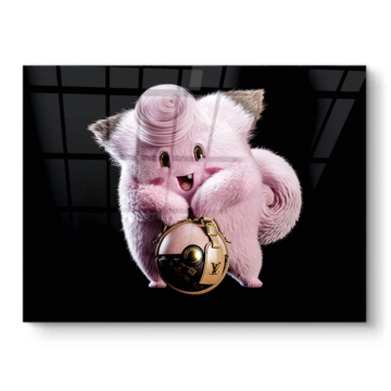 Gato rosa de lujo Charm - cuadro PVC brillante