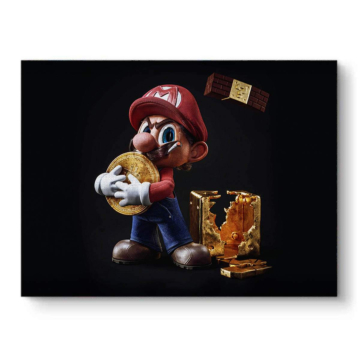 Super Mario Inspired Gold Heist Canvas Art