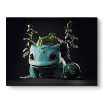 Bulbasaur Inspired Luxury Planter Canvas Art