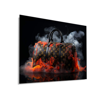Flaming Tasche inspiriert von Louis Vuitton - Dibond-Bild matt