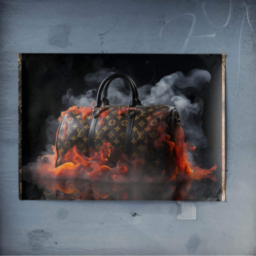 Flaming Tasche inspiriert von Louis Vuitton - Poster