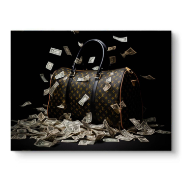 Geld Tasche inspiriert von Louis Vuitton - Leinwandbild