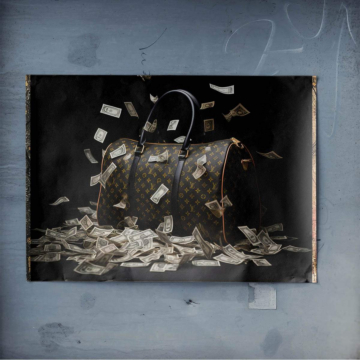Geld Tasche inspiriert von Louis Vuitton - Poster