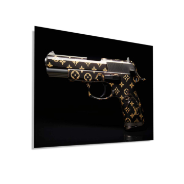 Luxus-Pistole inspiriert von Louis Vuitton - Dibond-Bild matt