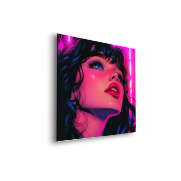 Neon Glam Portrait Dibond Matt Art