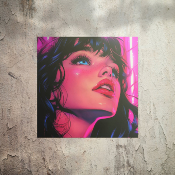 Neon Glam Portrait Poster Art