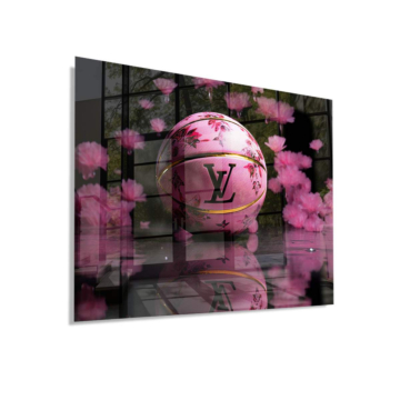 Louis Vuitton Inspired Pink Basketball Acrylic Glass Art