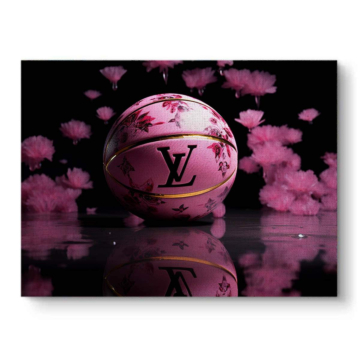 Louis Vuitton Inspired Pink Basketball Canvas Art