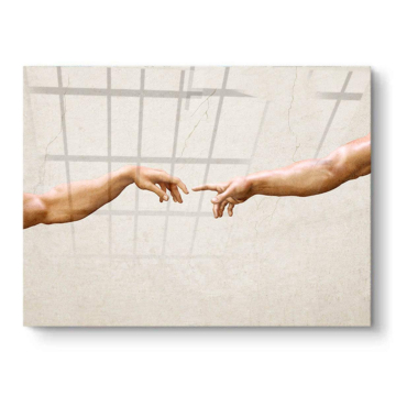 Mains inspirées de La Création d'Adam - tableau PVC brillant
