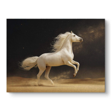 White Horse Celestial Gallop Canvas Art