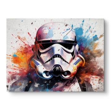Stormtrooper Inspired Color Splash Canvas Art