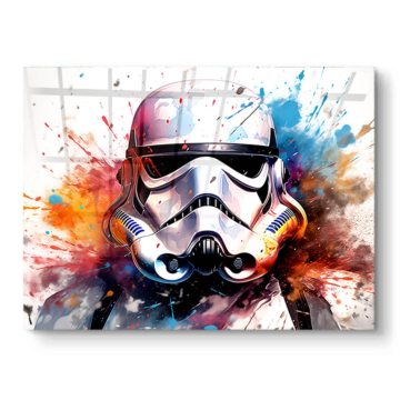 Rozbryzg kolorów inspirowany szturmowcem Star Wars - obraz na PVC z połyskiem