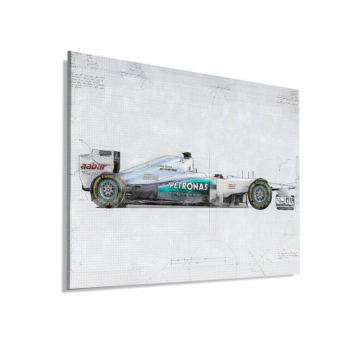 Plano lateral inspirado en Mercedes F1 - cuadro Dibond mate