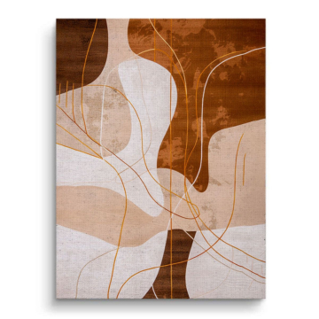 Neutro abstracto línea formas - cuadro en lienzo