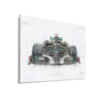 Plano frontal inspirado en Mercedes F1 - cuadro en vidrio acrílico
