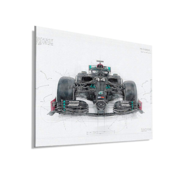 Plano frontal inspirado en Mercedes F1 - cuadro Dibond mate
