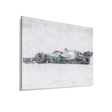 Plano técnico inspirado en Mercedes F1 - cuadro Dibond mate
