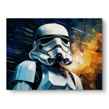 Stormtrooper Inspired Battle Portrait Canvas Art