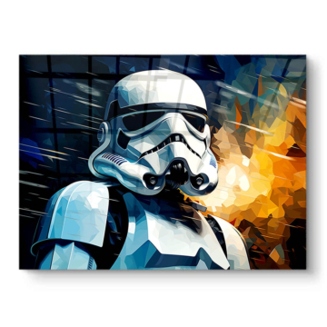 Starcie portret inspirowany szturmowcem Star Wars - obraz na PVC z połyskiem