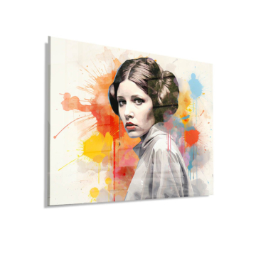 Acuarela inspirada en la princesa Leia - cuadro en vidrio acrílico