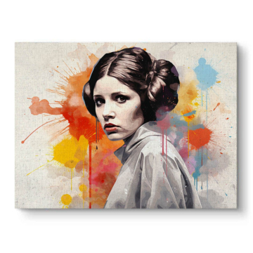 Princess Leia Inspired Watercolor Canvas Art