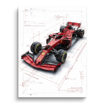 Ferrari F1-75 Sketch Canvas Art