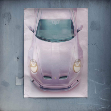 Porsche rosa inspirado - póster