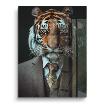 Porträt eines Tigers im Anzug - PVC-Bild glänzend