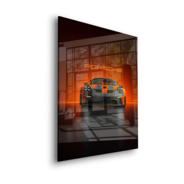 Porsche Orange Poster Acrylic Glass Art