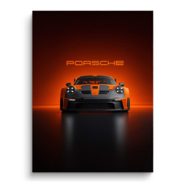 Porsche Orange Poster Canvas Art