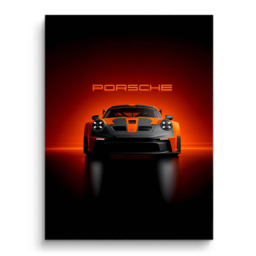Porsche orange - tableau PVC mat