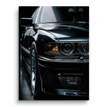 Black BMW Vintage Close Up Canvas Art