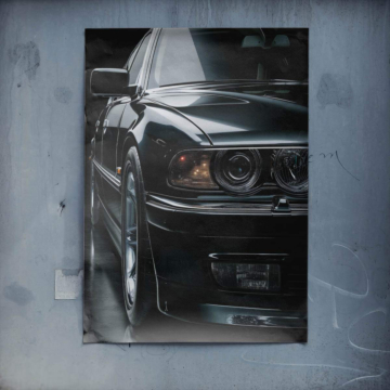 Noir bmw vintage gros plan - poster