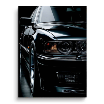 Negro BMW vintage primer plano - cuadro PVC mate