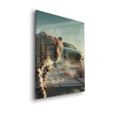 Cheetah Audi Desert Chase Acrylic Glass Art