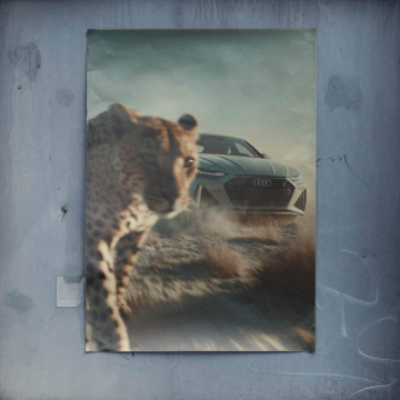 Gepard und Audi Auto - Poster