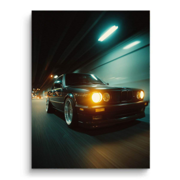 BMW Inspired Night Drive Car Canvas Art