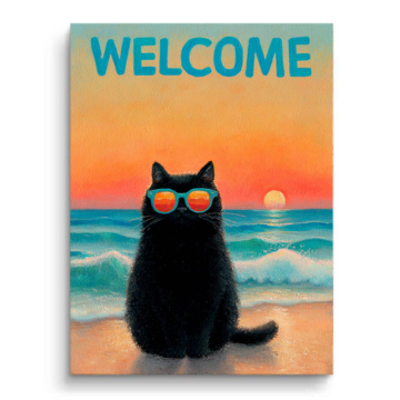 Welcome Black Cat PVC Matt Art