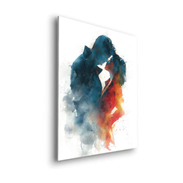 Watercolor Couple Kiss Dibond Matt Art