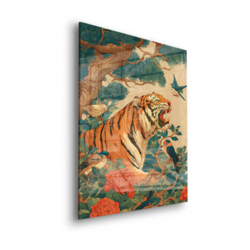 Japanese tigre Roar - cuadro en vidrio acrílico
