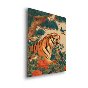 Japanese tigre Roar - cuadro Dibond mate