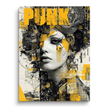 Retrato punk magazine - cuadro en lienzo