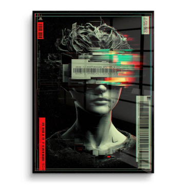 Retrato glitch identity - cuadro PVC brillante