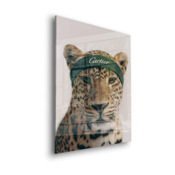 Leoparden-Porträt inspiriert von Cartier - Acrylglasbild