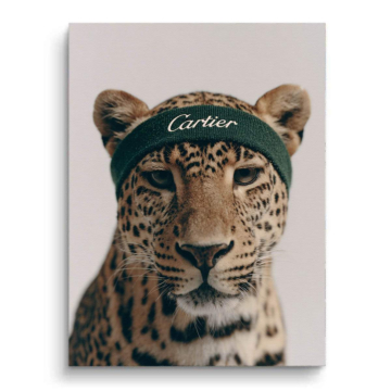 Cartier Inspired Leopard Portrait Canvas Art